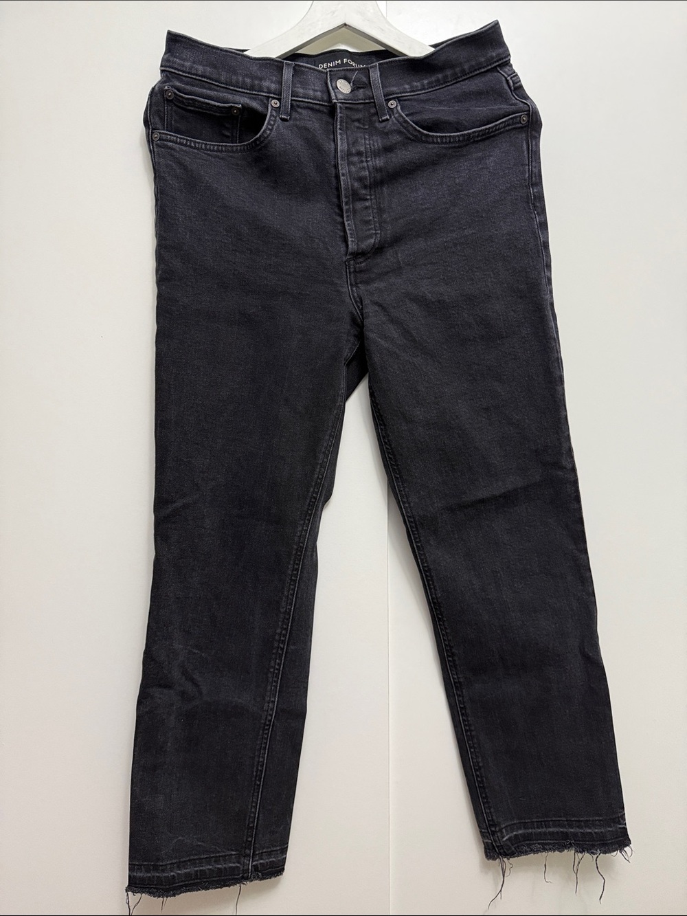 Denim Forum the arlo high rise straight jeans